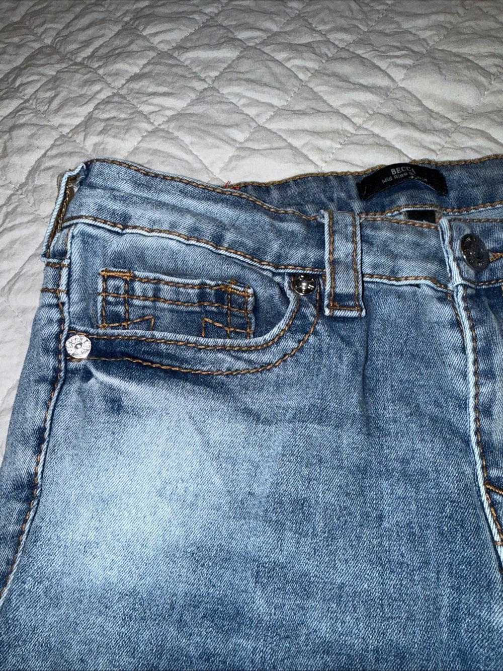 True Religion Jeans Womens 29/31.5” Bootcut Becca Mid Rise Denim Medium Wash - Picture 5 of 7